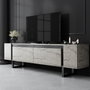 Hanah Home Mueble para TV Yildiz Travertino y Negro